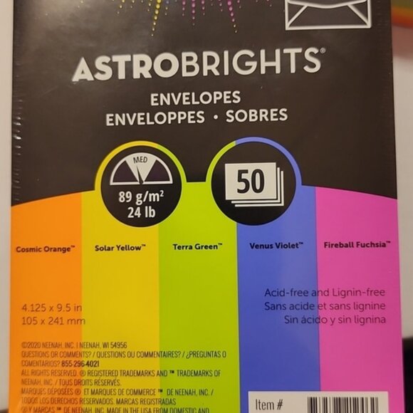 Astrobrights Color #10 5-Color Envelopes - Picture 4 of 4
